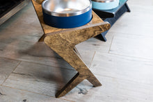 Load image into Gallery viewer, Yeti Mid Century Atomic Style Raised Dog Bowl Stand || Elevated Pet Bowl Feeder || Engraving Optional - Fits RTIC & Hydrapeak