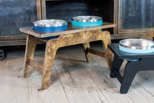 Load image into Gallery viewer, Yeti Mid Century Rounded Style Raised Dog Bowl Stand || Elevated Pet Bowl Feeder || Engraving Optional - Fits RTIC & Hydrapeak