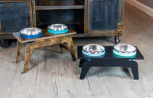 Load image into Gallery viewer, Yeti Mid Century Rounded Style Raised Dog Bowl Stand || Elevated Pet Bowl Feeder || Engraving Optional - Fits RTIC & Hydrapeak