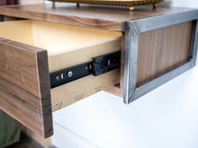 Load image into Gallery viewer, Floating Walnut Nightstand with Drawer