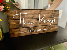 Load image into Gallery viewer, Personalized Wood Sign || Last Name Sign || Wedding Gift || Housewarming Gift || Wedding gift || Family Name Sign
