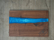 Load image into Gallery viewer, Walnut Epoxy River Charcuterie Board // Serving Tray with optional engraving