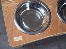 Load image into Gallery viewer, Modern Raised Dog Bowl Stand - Bowls Included