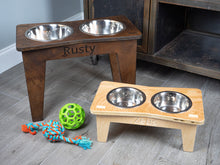 Load image into Gallery viewer, Modern Raised Dog Bowl Stand - Bowls Included