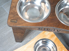 Load image into Gallery viewer, Modern Raised Dog Bowl Stand - Bowls Included