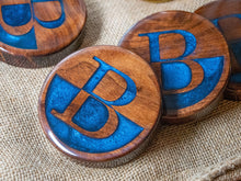 Load image into Gallery viewer, Personalized Walnut Epoxy Coasters - Set of 4