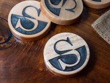 Load image into Gallery viewer, Personalized Maple Wood Coasters - Set of 4

