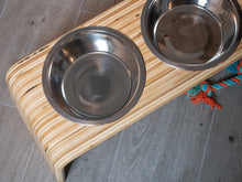 Load image into Gallery viewer, Modern Raised Dog Bowl Stand - Bowls Included