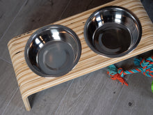 Load image into Gallery viewer, Modern Raised Dog Bowl Stand - Bowls Included