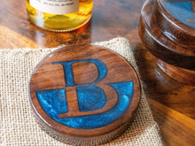 Load image into Gallery viewer, Personalized Walnut Epoxy Coasters - Set of 4