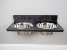 Load image into Gallery viewer, Wall Mounted Dog Bowl Stand - Bowls included