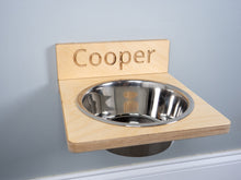 Load image into Gallery viewer, Wall Mounted Dog Bowl Stand - Bowls included