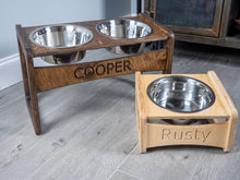 Load image into Gallery viewer, Raised Dog Bowl Stand  - Bowls Included
