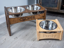 Load image into Gallery viewer, Raised Dog Bowl Stand  - Bowls Included