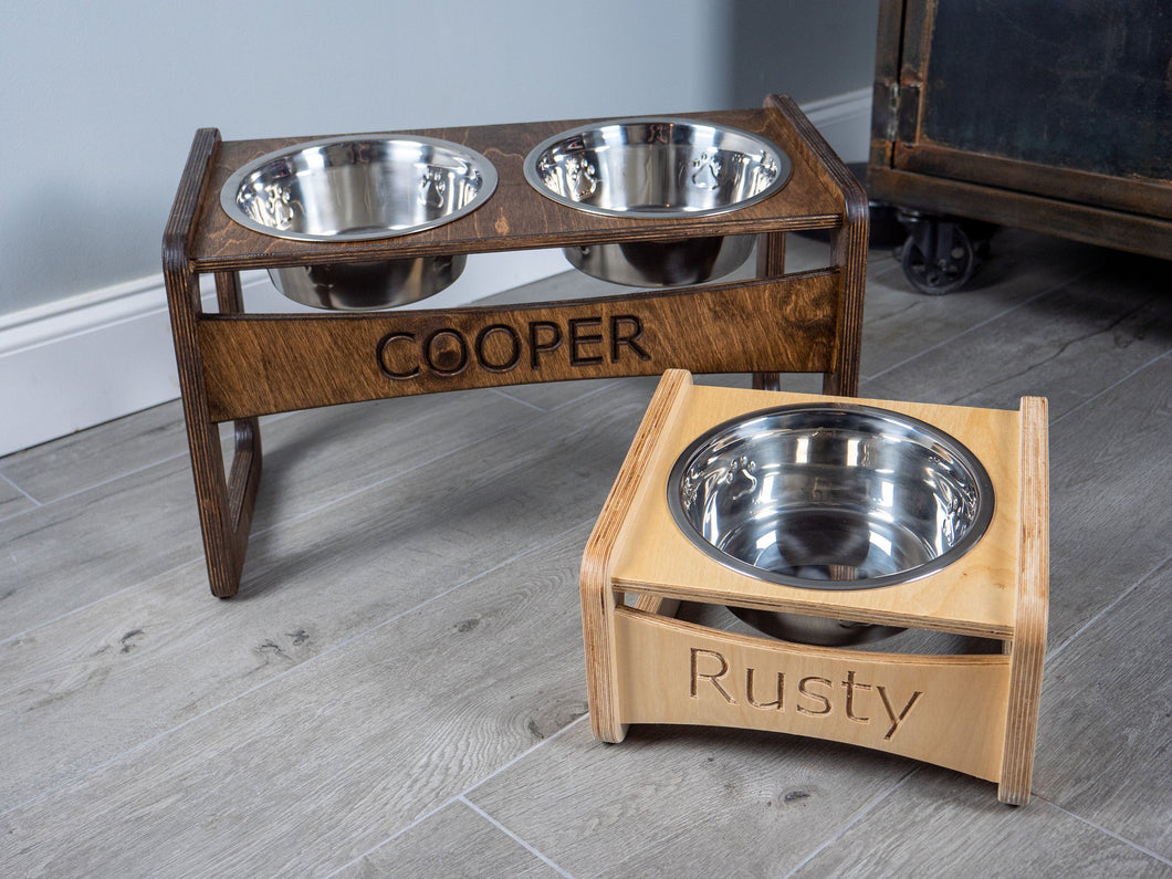 Raised Dog Bowl Stand  - Bowls Included