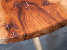 Load image into Gallery viewer, Live Edge Pecan Epoxy River Round Dining Table