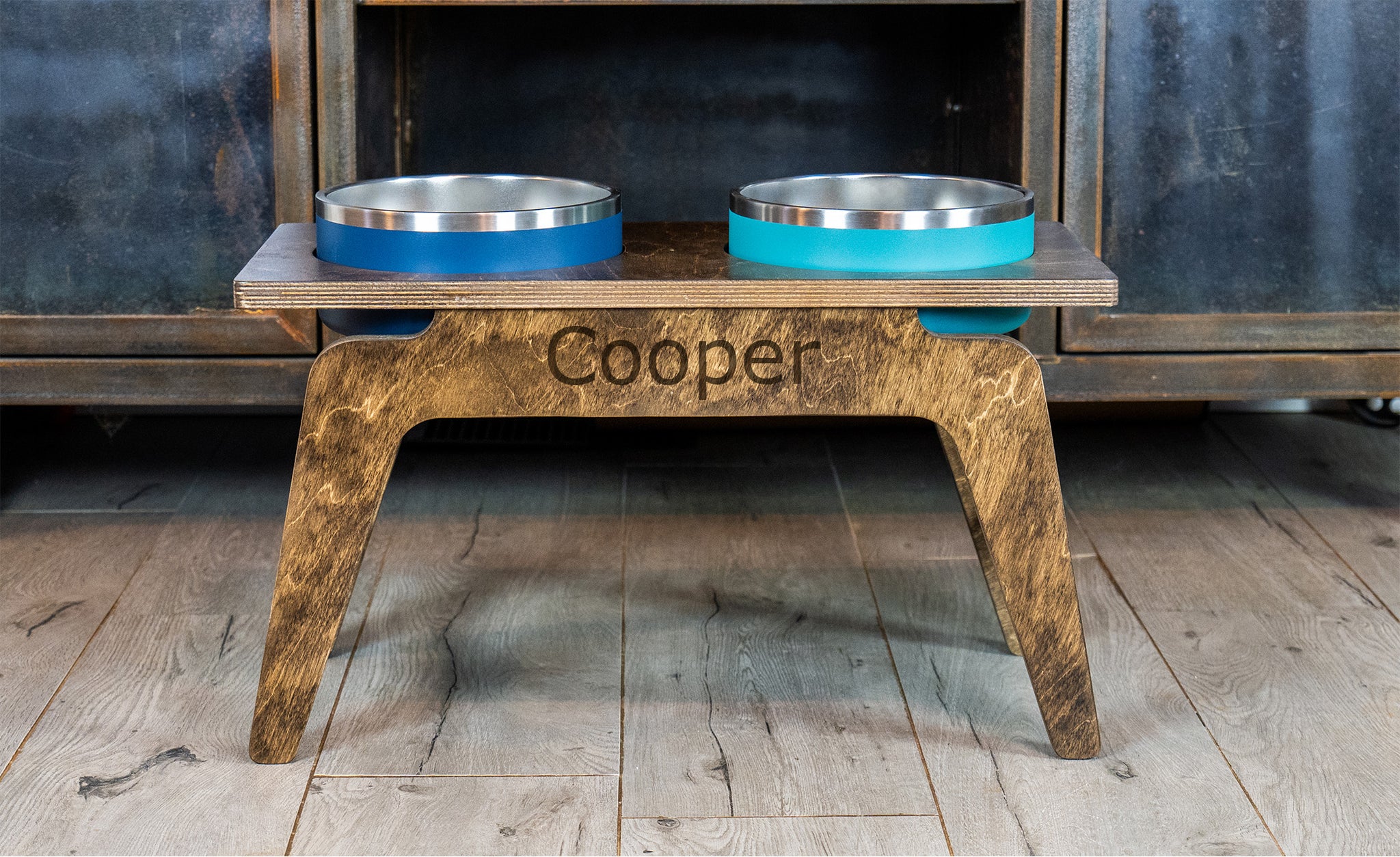 6 high dog feeder ceramic bowl Farmhouse Style/Elevated Dog Feeder/Dog Stand/Dog Bowl/Three Bowl Dog   Belliesop