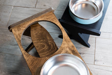 Load image into Gallery viewer, Yeti Mid Century Atomic Style Raised Dog Bowl Stand || Elevated Pet Bowl Feeder || Engraving Optional - Fits RTIC &amp; Hydrapeak
