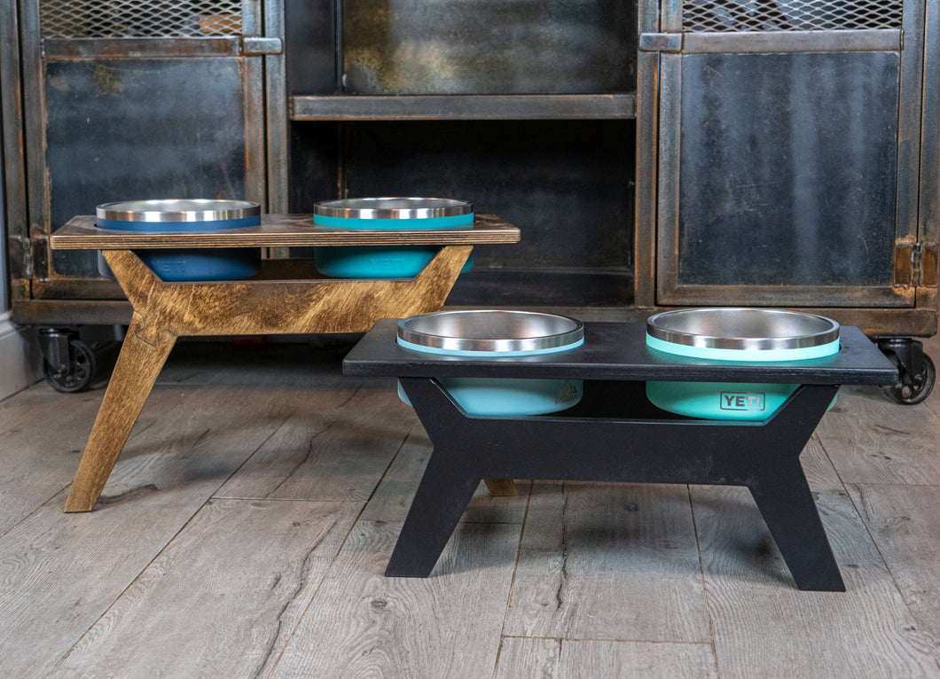 Yeti Mid Century Style Raised Dog Bowl Stand