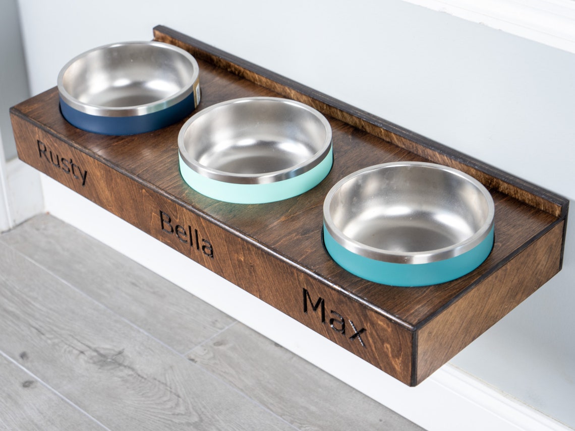 Mounted dog bowls best sale