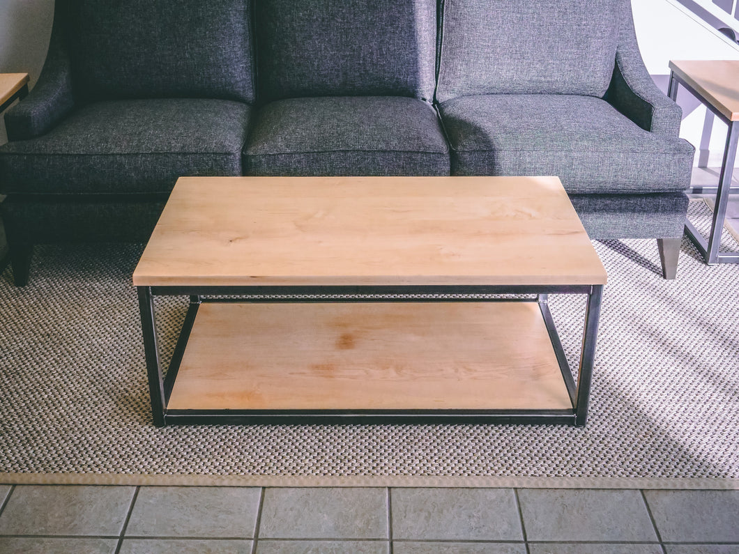 Rustic Industrial Maple Coffee Table