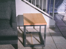 Load image into Gallery viewer, Rustic Industrial Maple End Table

