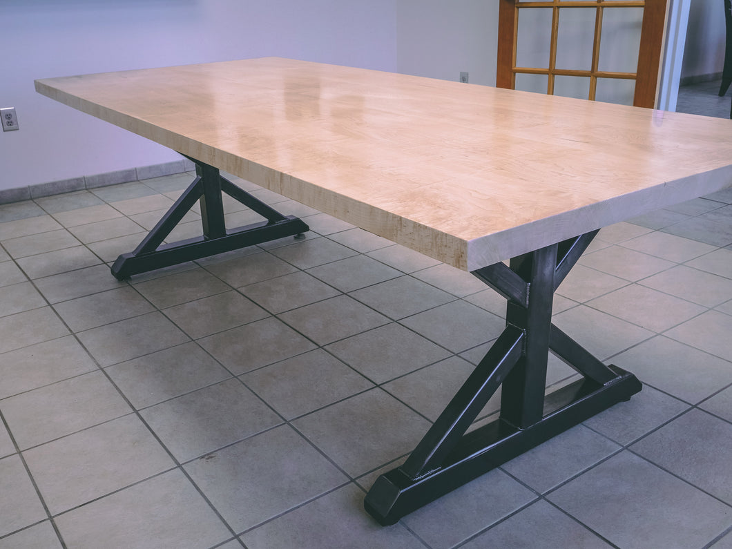 Industrial Maple Dining Table || Conference Table