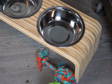 Load image into Gallery viewer, Modern Raised Dog Bowl Stand - Bowls Included
