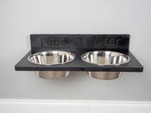 Load image into Gallery viewer, Wall Mounted Dog Bowl Stand - Bowls included
