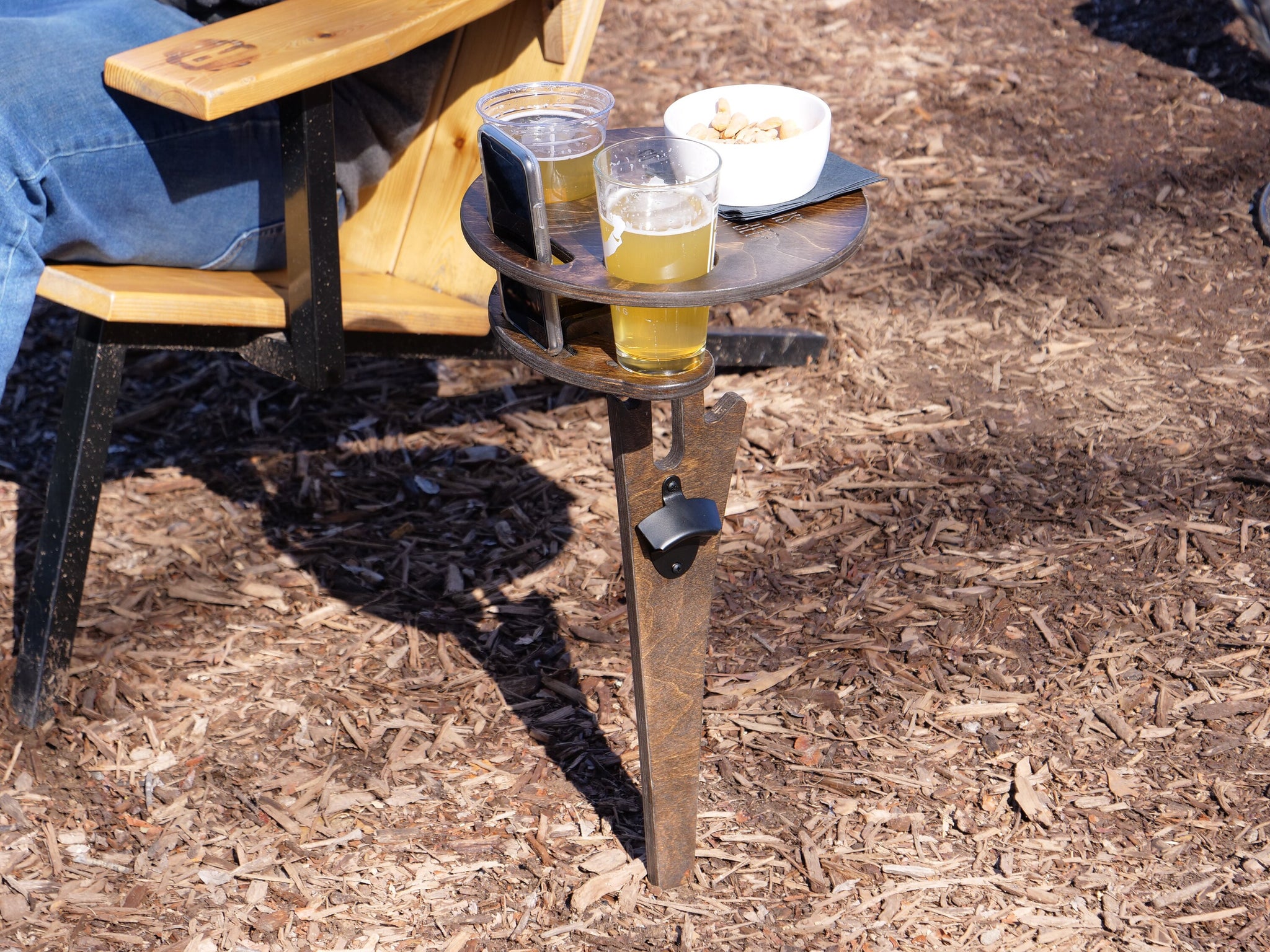 Folding Picnic Table Handmade Portable Wine and Drinks Bar Wine