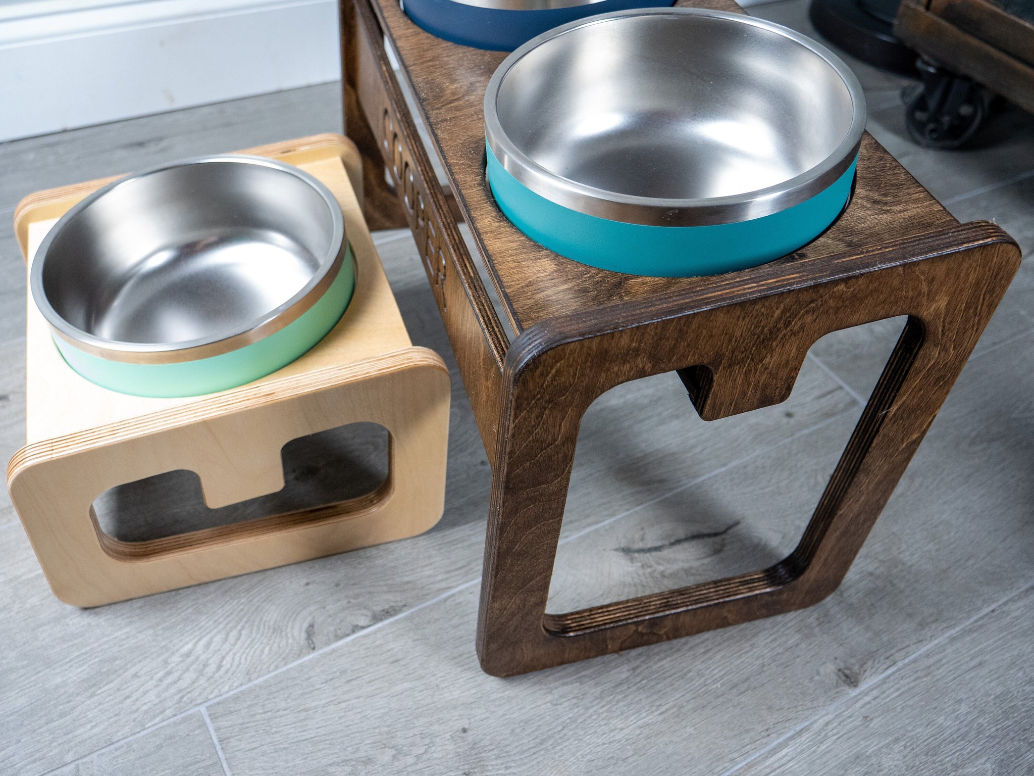Double YETI Dog Bowls Stand, Raised Elevated Food Feeder, Feeding