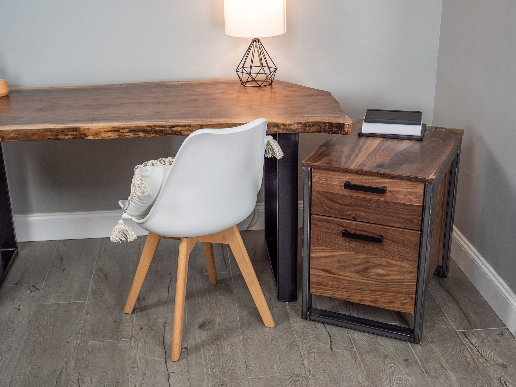 Live Edge, Solid Wooden Slab Computer / Office Desk With Black Metal Legs.  Fully Customisable and Locally Sourced 