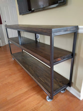 Load image into Gallery viewer, Industrial Console Table with Caster Wheels
