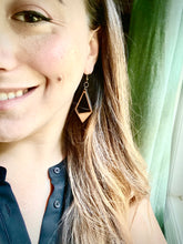 Load image into Gallery viewer, Modern Angled Wood Earrings
