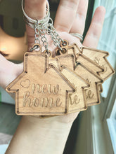 Load image into Gallery viewer, Personalized Home Keychains (set of 10) - great for realtors *add your logo*

