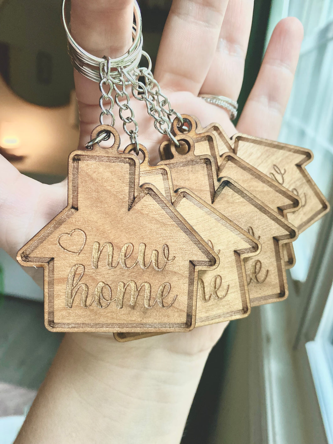 Personalized Home Keychains (set of 10) - great for realtors *add your logo*