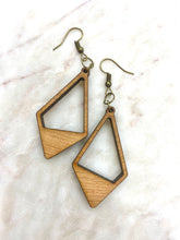 Load image into Gallery viewer, Modern Angled Wood Earrings
